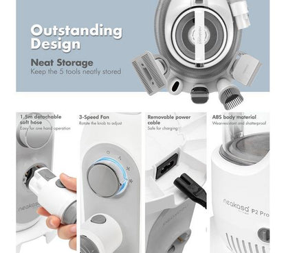 NEAKASA P2 Pro Dog & Cat Grooming Kit with Vacuum - White