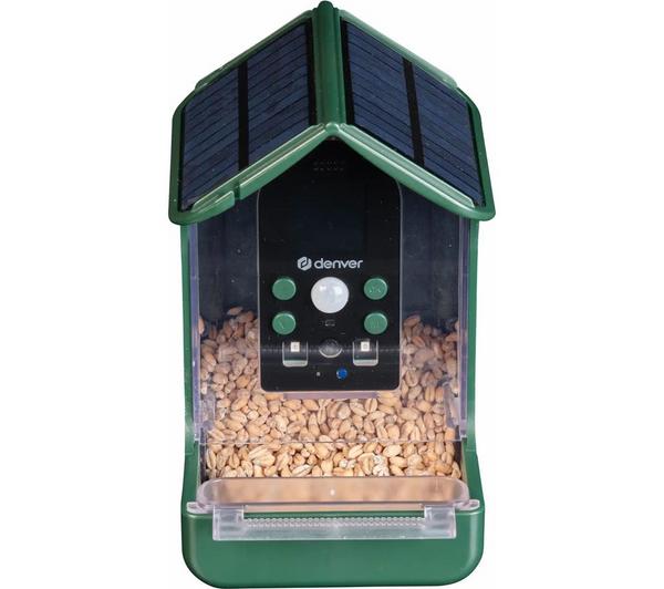 DENVER BFC-1200 Smart Camera Bird Feeder with Solar Roof - Green