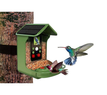 DENVER BFC-1200 Smart Camera Bird Feeder with Solar Roof - Green