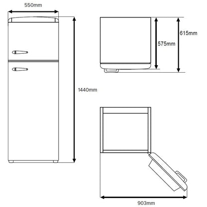 Betty Meadow Retro Static Fridge Freezer, 80/20, Green, D Rated