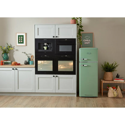 Betty Meadow Retro Static Fridge Freezer, 80/20, Green, D Rated