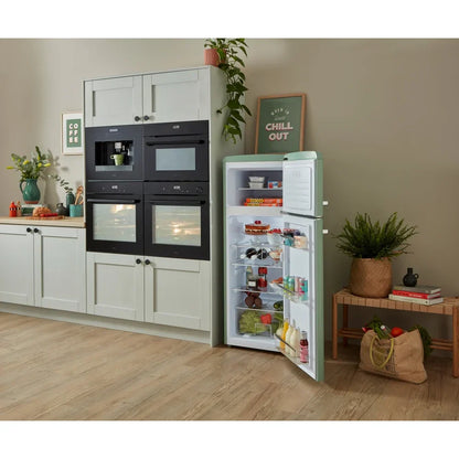 Betty Meadow Retro Static Fridge Freezer, 80/20, Green, D Rated
