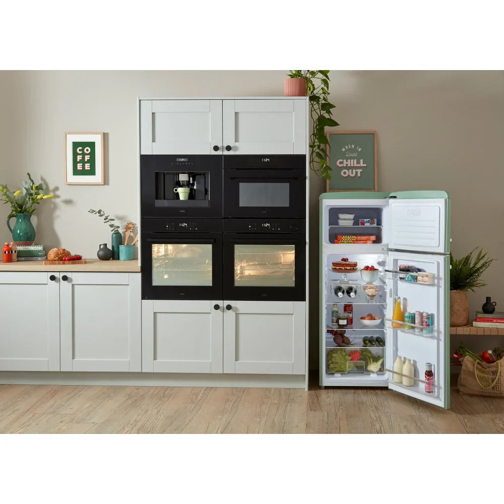 Betty Meadow Retro Static Fridge Freezer, 80/20, Green, D Rated