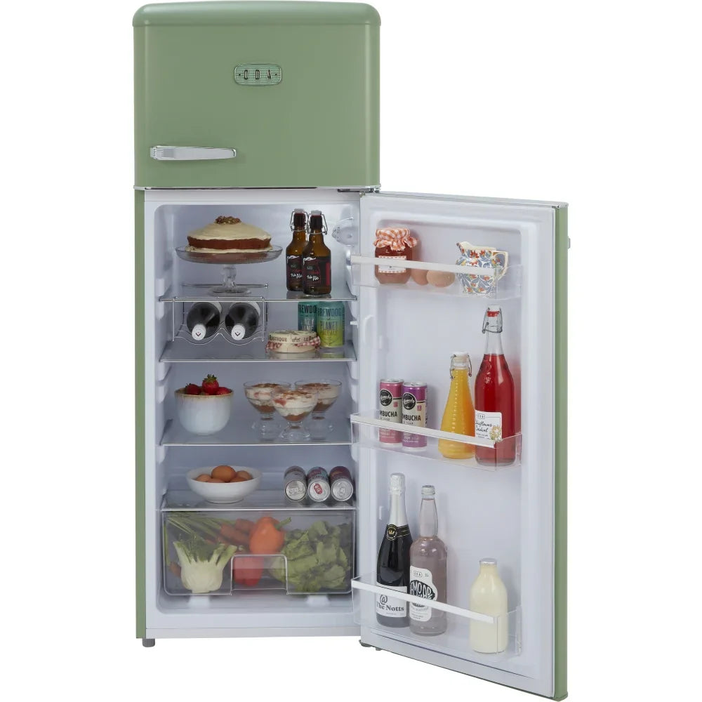 Betty Meadow Retro Static Fridge Freezer, 80/20, Green, D Rated