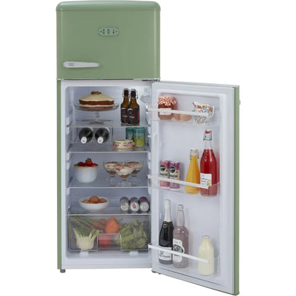 Betty Meadow Retro Static Fridge Freezer, 80/20, Green, D Rated