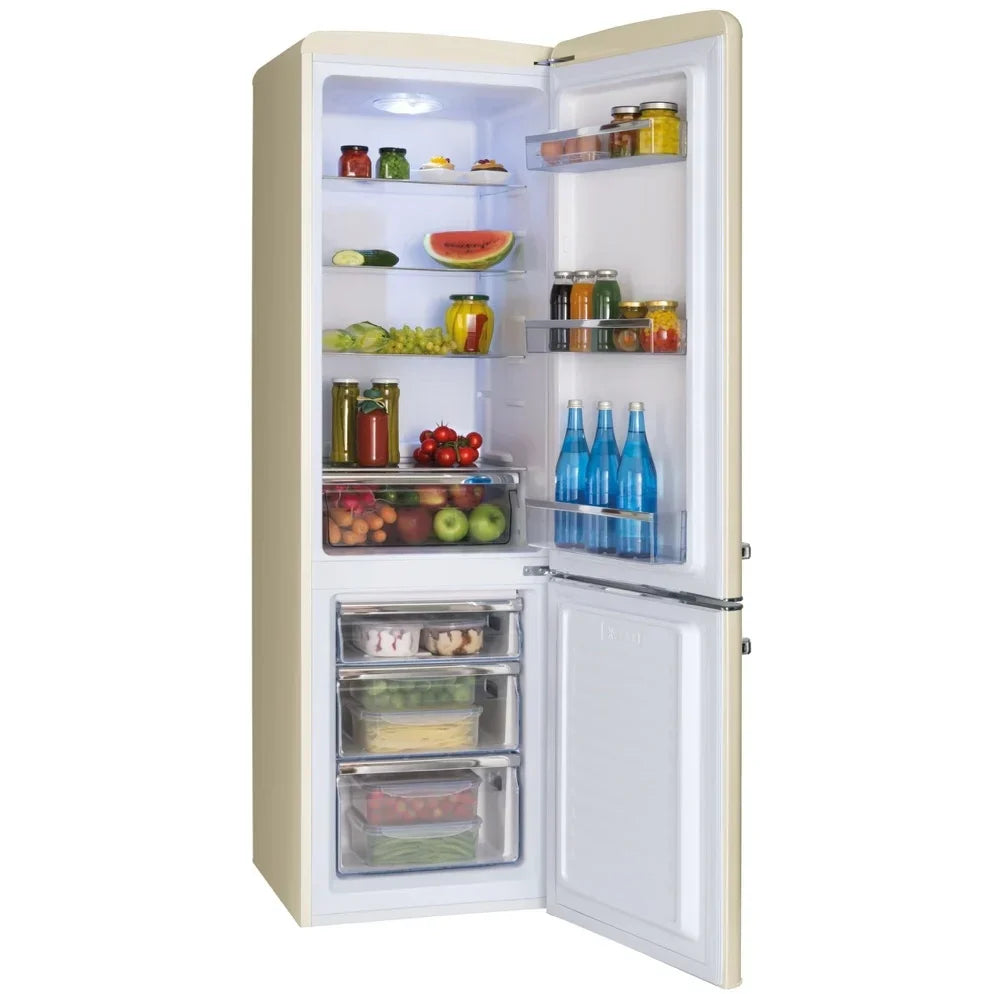 Amica FKR29653C Retro Static Fridge Freezer, 60/40, Cream, E Rated