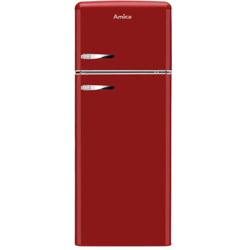 Amica FDR2213R Retro Static Fridge Freezer, 80/20, Red, E Rated